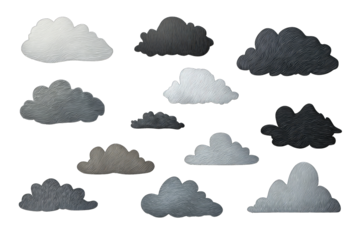Gray clouds in various shades