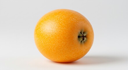 Reife Mispel leuchtet hell auf weissem Hintergrund. AI Generated