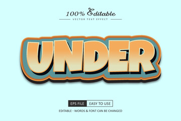 Editable text effect UNDER 3d text style effect