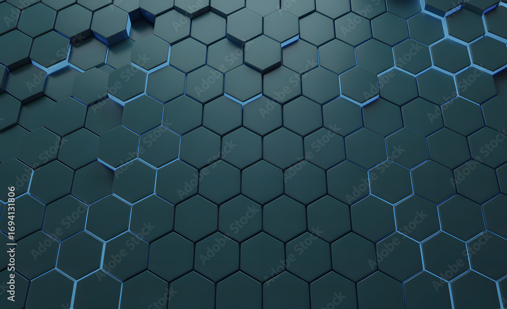 Aufkleber geometric abstraction: a modern digital design features a seamless pattern of hexagonal shapes, exhi