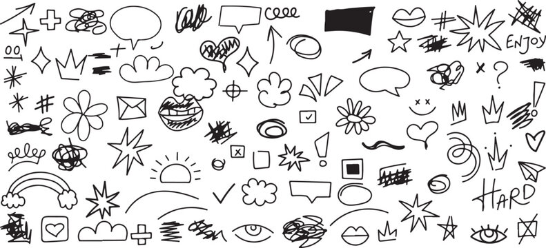speech bubble doodles, thought cloud sketches, comic bubble set, hand drawn speech icons, doodle talk symbols, communication sketch art, cartoon speech balloons, hand drawn text bubbles, cute thought 