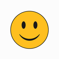 Fototapeta premium A Simple Yellow Smiley Face Icon Expressing Joy and Happiness