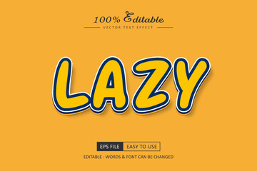 Lazy Text Effect style 3d text effect