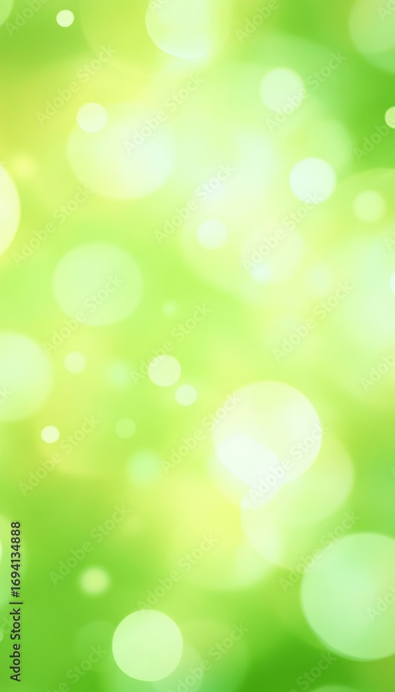 Poster soft green fields under shimmering spring light with gentle bokeh effect for serene background