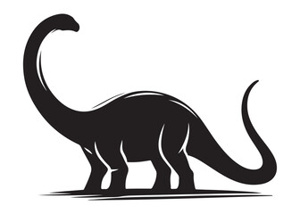 brachiosaurus logo silhouette vector, brontosaurus silhouette vector logo illustration, silhouette of a brachiosaurus dinosaur, animal wildlife brontosaurus logo silhouettes vector on white background