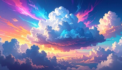 Colorful cloudscape at sunset