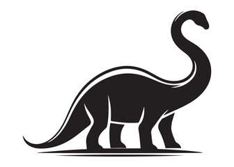 brachiosaurus logo silhouette vector, brontosaurus silhouette vector logo illustration, silhouette of a brachiosaurus dinosaur, animal wildlife brontosaurus logo silhouettes vector on white background