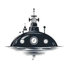 Deep Sea Submarine Silhouette