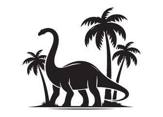 brachiosaurus logo silhouette vector, brontosaurus silhouette vector logo illustration, silhouette of a brachiosaurus dinosaur, animal wildlife brontosaurus logo silhouettes vector on white background © Adobe design