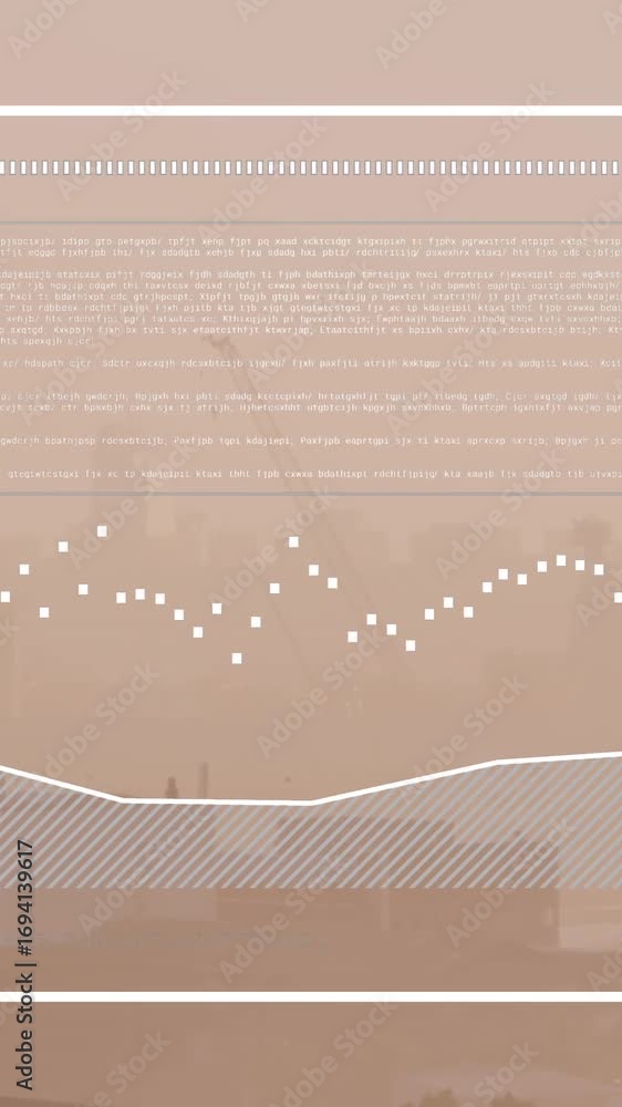 Aufkleber animation of interface with data processing against aerial view of cityscape