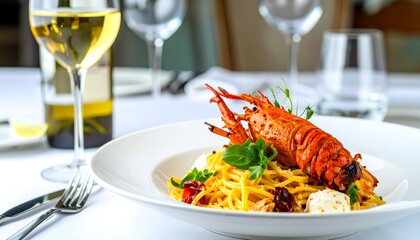 Delicious lobster pasta dish