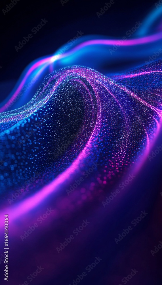 Poster dynamic data stream network visualization with abstract art and smooth gradients for futuristic tech