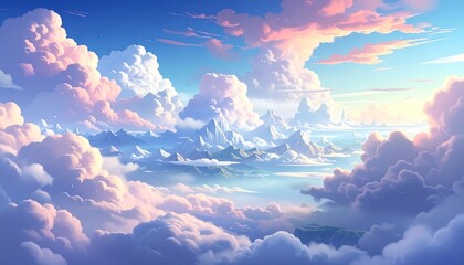 Colorful cloudscape over mountains (1)