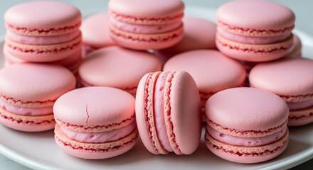 Fototapeta premium Pile of Pink Macarons