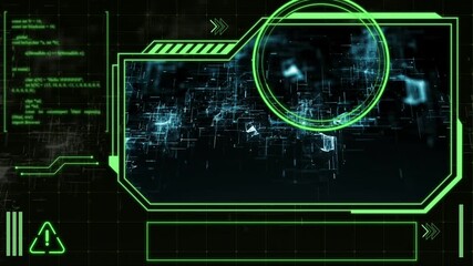 Futuristic hud interface digital binary code background - Powered by Adobe