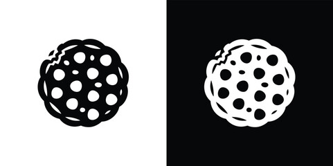 Black and white with two balls, one solid & one with holes, transparent