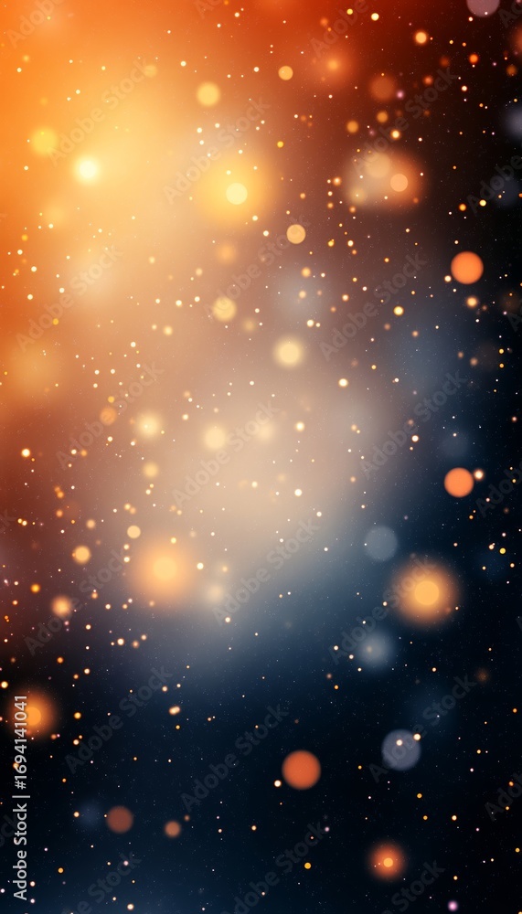 Poster dreamy golden nebula with glittering bokeh and festive backdrop in a luminous gradient design