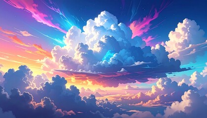 Colorful cloudscape panorama (1)