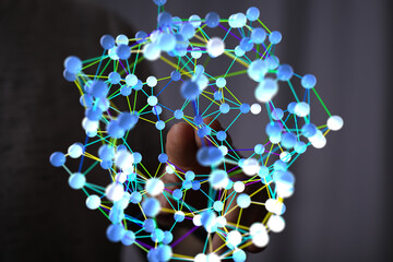 Abstract image of a digital network connection, representing global communication and technology.