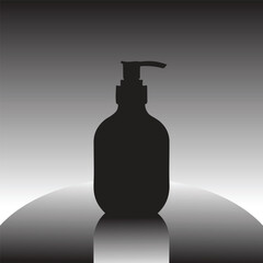  A Studio Photograph of a Sleek Black Pump Bottle