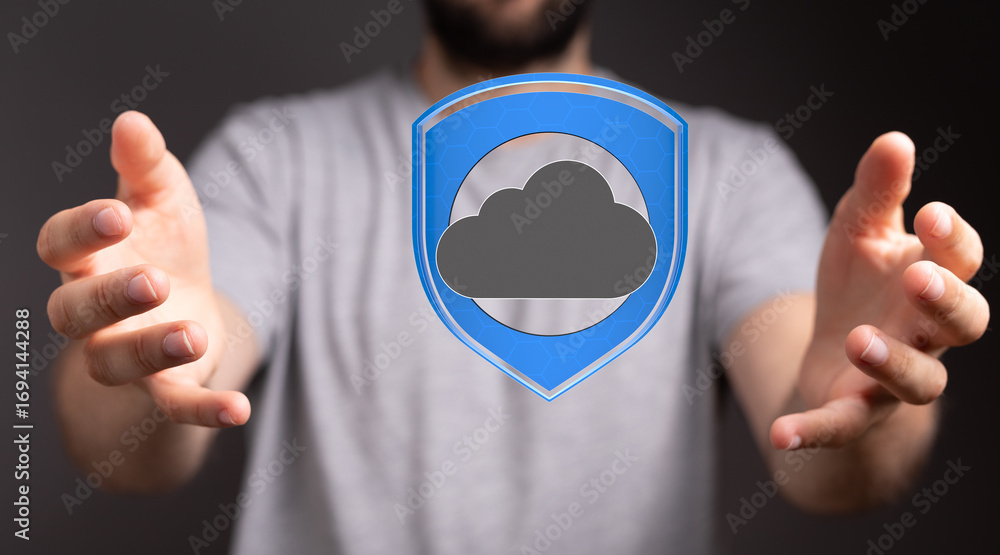 Poster protecting your sensitive data with robust cloud security measures.