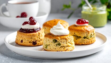 Delicious scones with tea