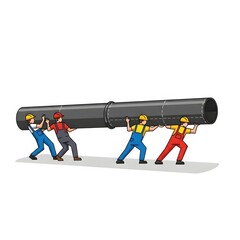 Vector illustration of a construction worker in a hard hat climbing a ladder, a visual metaphor for career progression, ambition, and professional growth