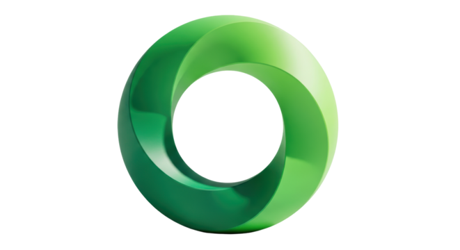 Isolated Green Twisted Circle