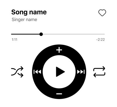 Music player UI UX mockup set with album song playlist profile screens for mobile app interface design