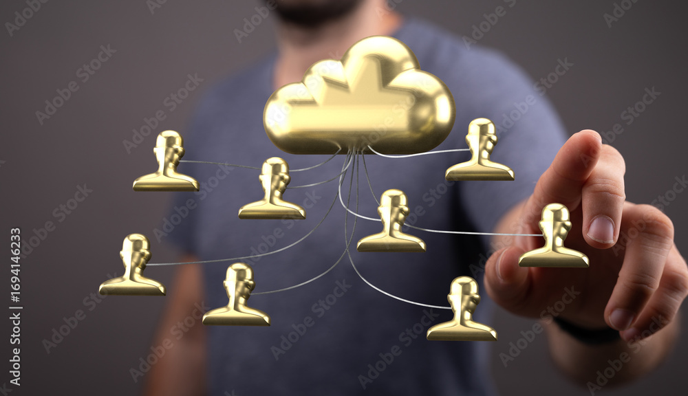 Aufkleber secure cloud-based data sharing. connect users, boost teamwork, enhance productivity.
