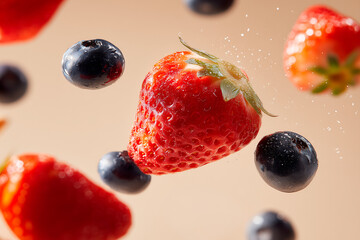 strawberries and blueberries