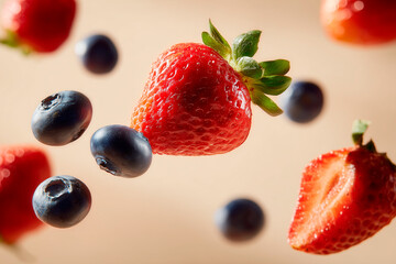 strawberries and blueberries