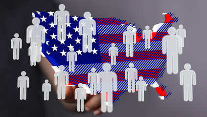 Visual representation of the US population spread across the states. Ideal for demographics,...