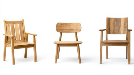 Fototapeta premium Modern wooden chairs showcase clean lines and natural materials, perfect for any contemporary space
