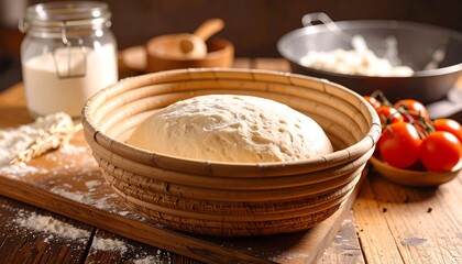 Artisan bread dough rising