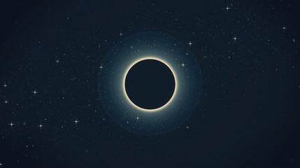 Celestial phenomenon illustrating a black hole's powerful gravity, showing a bright corona or accretion disk against the backdrop of a deep space starfield