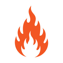 Stylized Flame Vector Icon – Bold Fire Symbol for Heat, Energy, and Safety Design