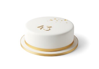 White cake with golden number 43 topper