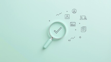 Understanding audit compliance and verification with magnifying glass for business review process