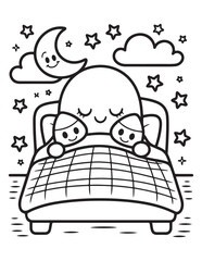 Cute Halloween Coloring Book Pages For Kids,  Vectors Illustration, Line Art, Black & White Designs, Bold-Easy, A4 Size 8.5x11