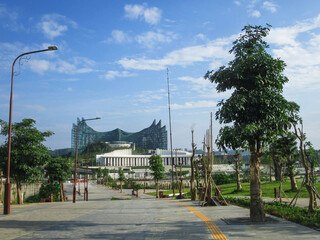 The new capital city of Indonesia, Nusantara, located in East Kalimantan, shows green development, modern buildings, and smart urban planning as Southeast Asia&rsquo;s future capital hub