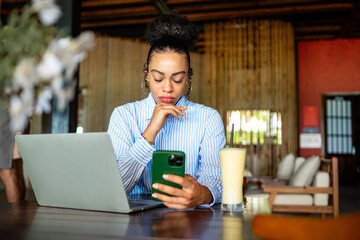 Exhausted and overwhelmed. The hidden struggles of burnout behind a successful career woman smile