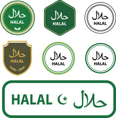 Halal Icon Set Label Design