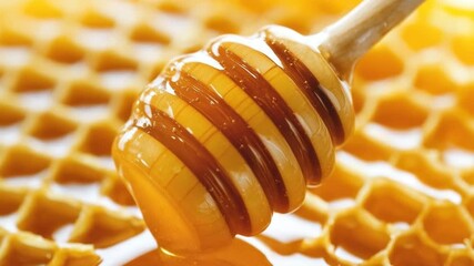Explore the sweetness of honey from a honeycomb
