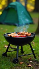 Durable steel grilling frame, perfect for backyard barbecues or camping trips Easy assembly, sturdy construction, and portable design for convenient outdoor cooking , convenient, outdoor cooking