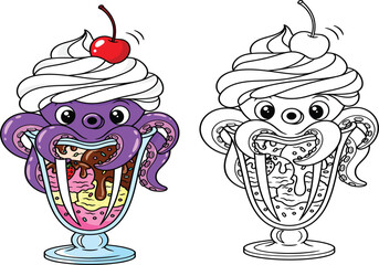 Adorable Octopus Ice Cream Sundae