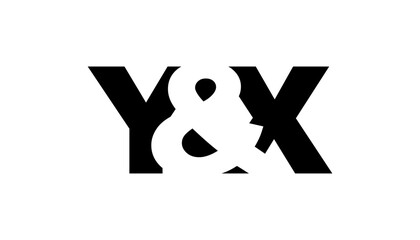 YX logo design in bold style. Black white identity symbol. Modern typography emblem. Corporate branding icon.