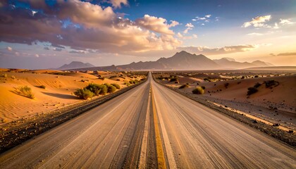 Fototapeta premium Desert highway under a vibrant sky (1)