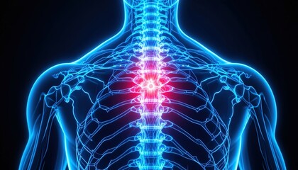 Back pain relief concept highlighting spinal health and anatomy in a bright modern design