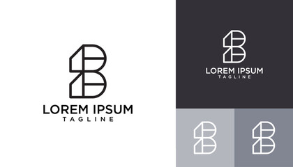 Modern monogram letter B logo design template vector. Letter B icon